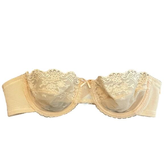 Vanity Fair Tan Floral Lacey Bra size 34A - Picture 1 of 4